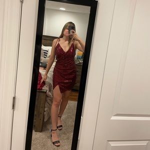 Dark Red Sparkle Dress